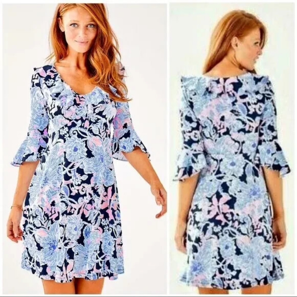 Lilly Pulitzer Stirling Dress Amore Please Pink And Navy